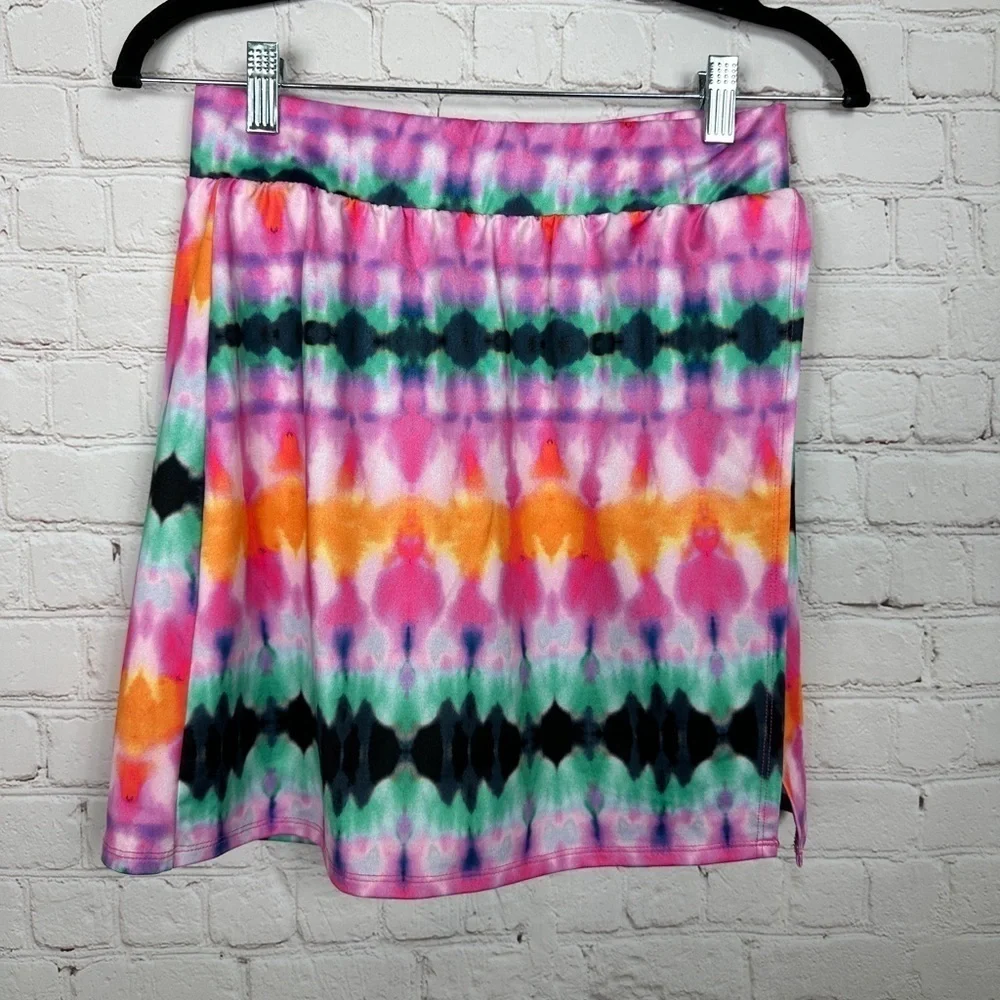 Zelos Skort Skirt multi color stretch golf tennis active, sz S, GUC
